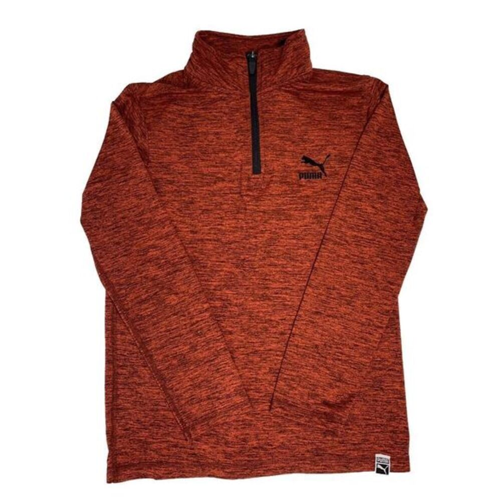 Puma Quarter Zip Long Sleeve Red Boys Athletic Shirt Size Medium 10-12